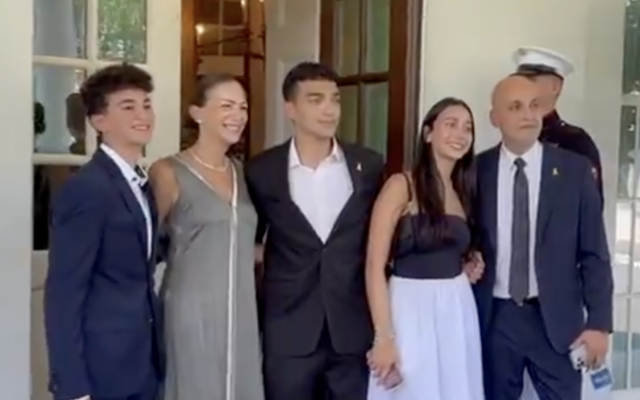 Edan Alexander arrives at the White House with his family on July 3, 2025. (X screenshot)